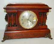 Seth Thomas Adamantine Mantle Clock w/Lions Heads