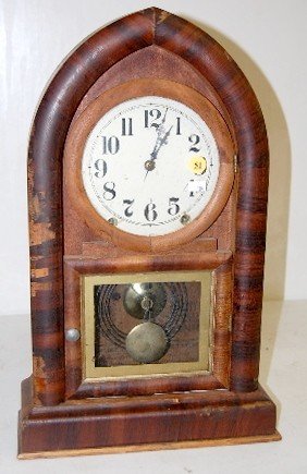 Ansonia Walnut Veneer Beehive Clock