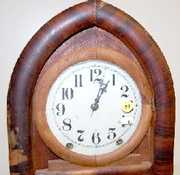 Ansonia Walnut Veneer Beehive Clock