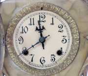 New Haven Enameled Iron Corydon Clock