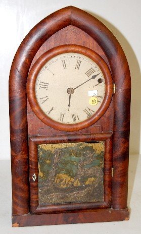 Walnut Veneer E.C. Brewster & Co. Beehive Clock