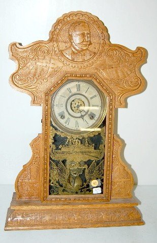 Ingraham Dewey Oak Mantle Clock