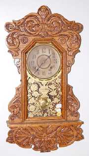 New Haven “Camden Line A” Oak Hanging Clock