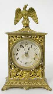 Ansonia Novelty Clock w/Eagle Finial