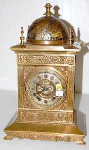 Ansonia Hammered Brass Mantle Clock