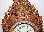 Ansonia “Watteau” Metal Mantle Clock