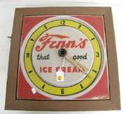 Electric “Fenns Ice Cream” Clock