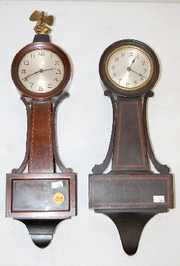 2 Miniature Banjo Clocks