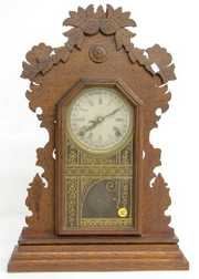 Oak Ingraham 8 Day Calendar Clock