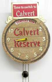 Calvert Whiskey Advertising Clock