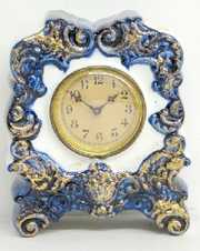 Cobalt & White China Cased Clock