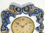Cobalt & White China Cased Clock