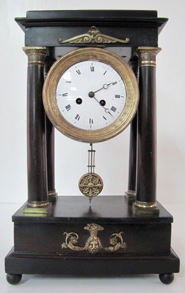 French Empire Column Clock