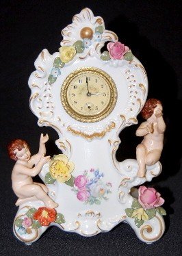 New Haven Dresden Cherubs & Floral Clock