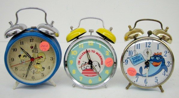3 Bell Top Character Alarm Clocks