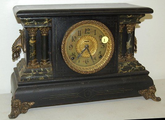 Ingraham Marbleized “Adrian” Mantle Clock