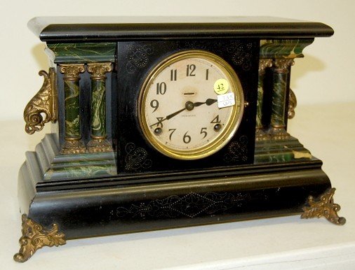 Ingraham “Adrian” Marbleized Mantle Clock