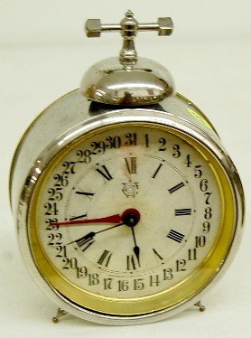 Waterbury Calendar Dial Bell Top Alarm Clock