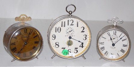 3 Antique Alarm Clocks
