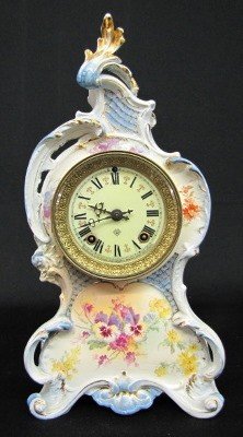 Ansonia “La Capelle” Floral China Clock