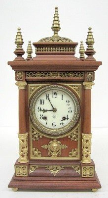 Ansonia “Antique” 5 Finial Cabinet Clock