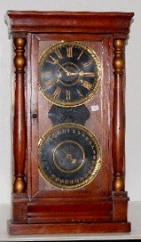 National Calendar Clock Co. Double Dial Clock