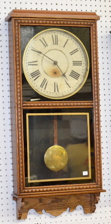 Antique Sessions Oak Store Regulator Wall Clock