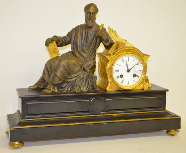 Antique French Statue Clock with Japy Freres Movement