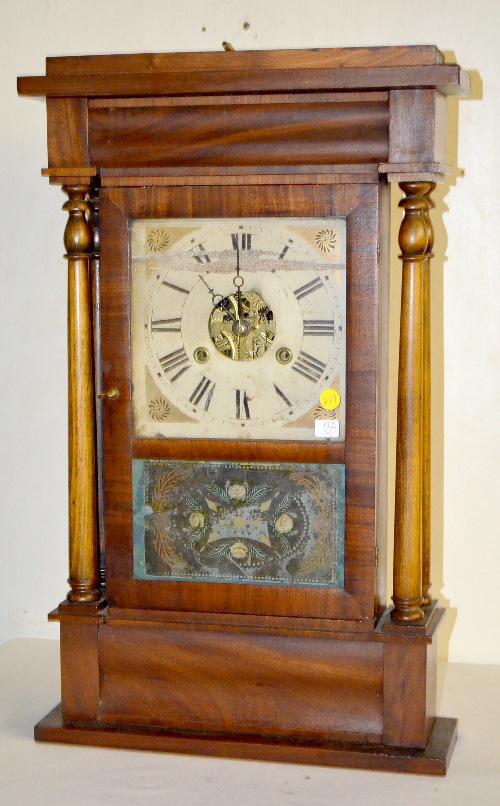 Antique William Johnson 4 Column Weight Driven Shelf Clock
