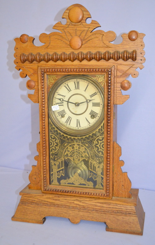 Antique Gilbert “Lake No. 3” Oak Kitchen Clock