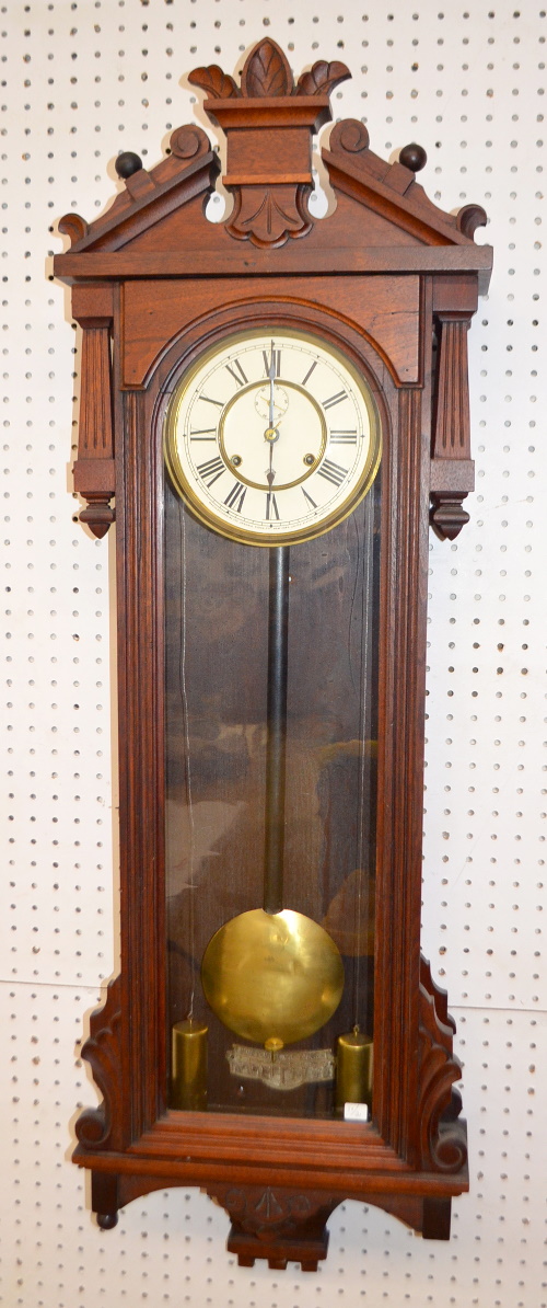 Antique Ansonia “Prompt” Walnut 2 Weight Clock