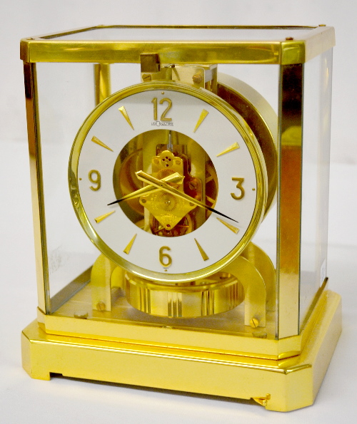 LeCoultre & Cie Atmos 15 Jewel Glass & Brass Shelf Clock