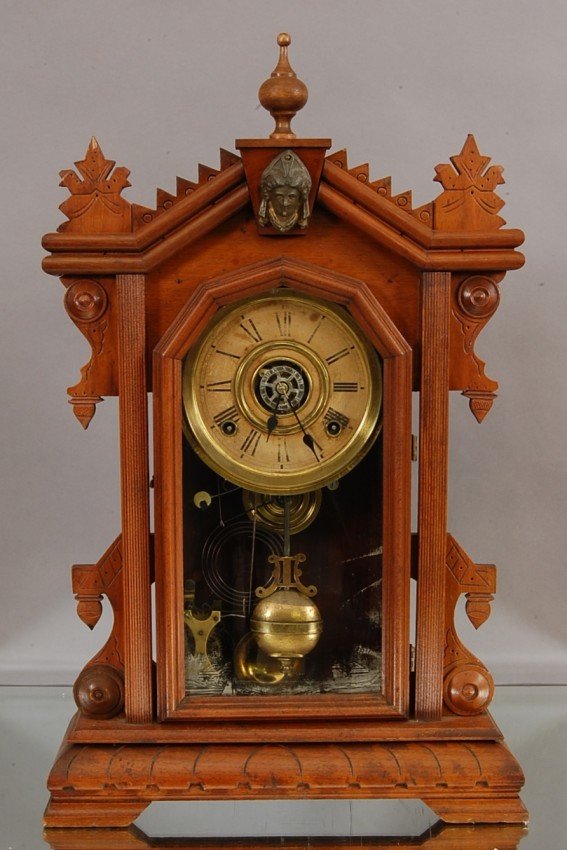 Charles F. Adams Walnut Mantel Clock
