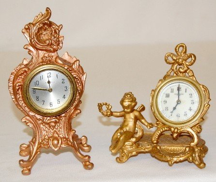 2 New Haven Metal Novelty Clocks