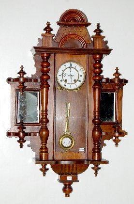 Mirror Side RA Hanging Clock, Walnut Case