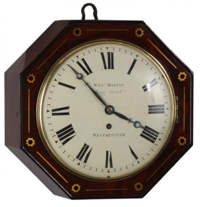 Inlaid Fusee Gallery Clock