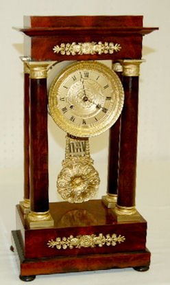 French 4 Column Empire Clock, T & S