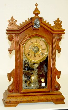 Charles Adams Oak Kitchen Clock, Liberty Glass