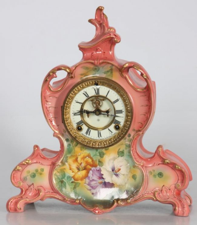 Ansonia La Vendee China Mantle Clock