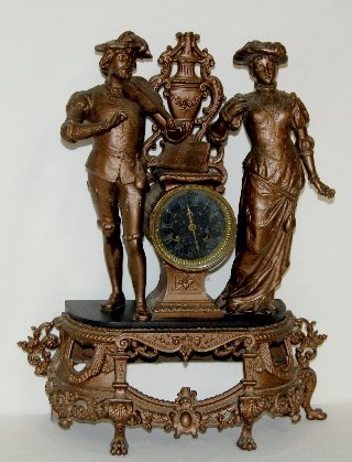 French Japy Freres Double Statue Clock