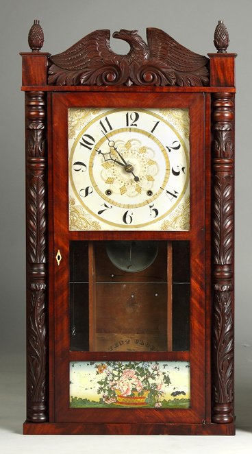 Eli Terry Jr. Carved Column & Splat Shelf Clock