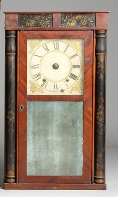 Henry Terry Stenciled Column Shelf Clock