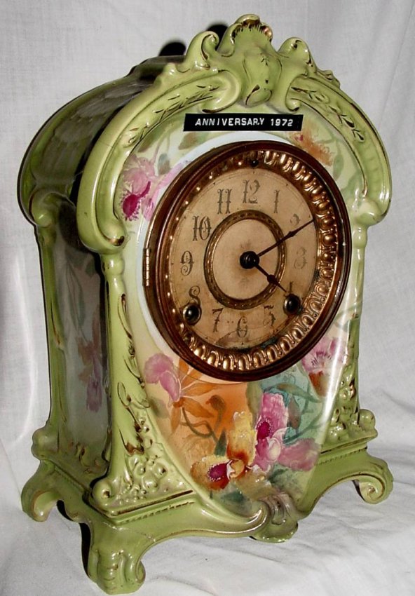 Ansonia Royal Bonn China Mantle Clock