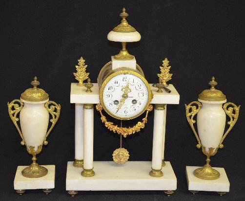 Vincenti 1855 3 Piece Clock Garniture Set