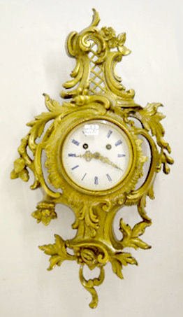 Ornate Bronze Silk String Hanging Cartel Clock