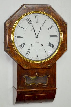 English Wall Clock W/ Wooden Plate Movement