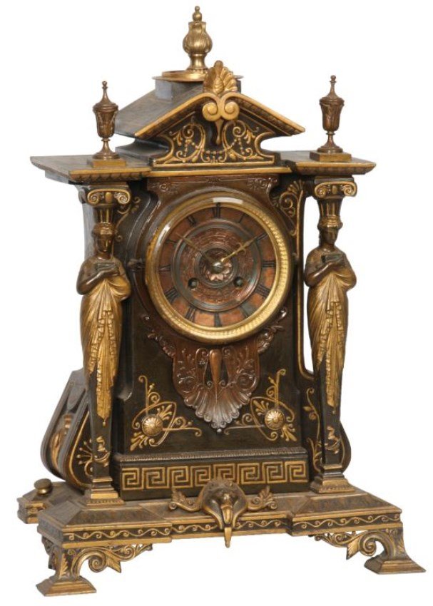 Japy Freres French Bronze Mantle Clock