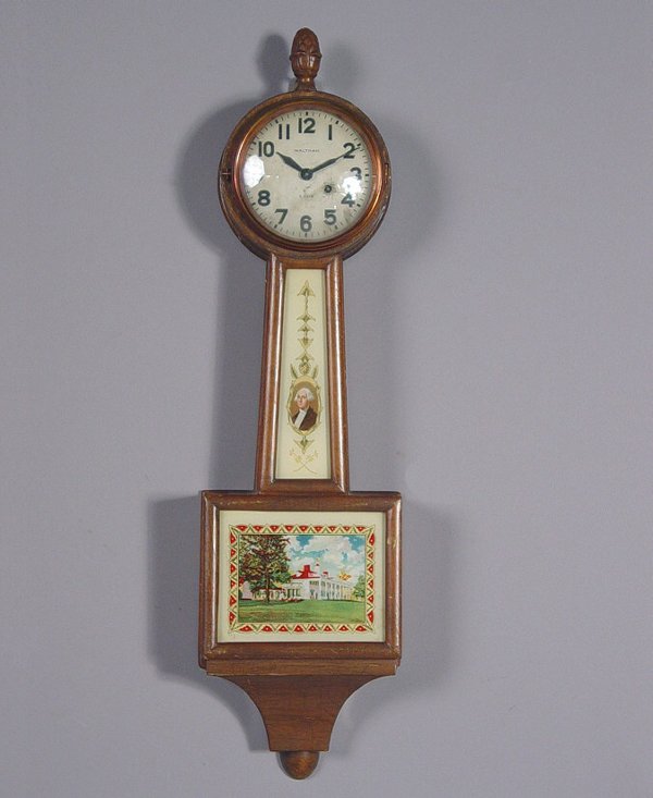 Waltham Miniature Mahogany Banjo Clock