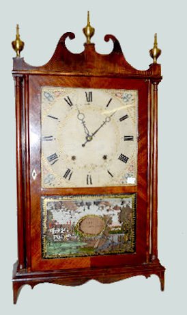 Eli Terry Pillar & Scroll Wood Works Clock