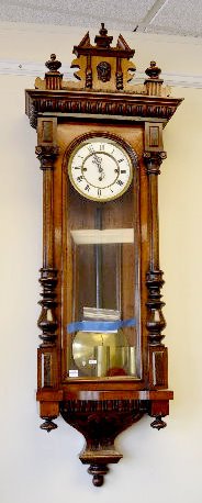 German 3 Weight Oak Vienna Regulator Clock